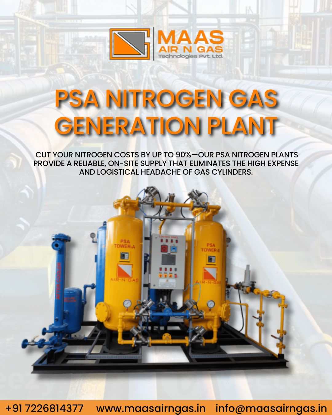 PSA Nitrogen Gas Generation Plant: Cost-Effective On-Site Nitrogen Production Solution